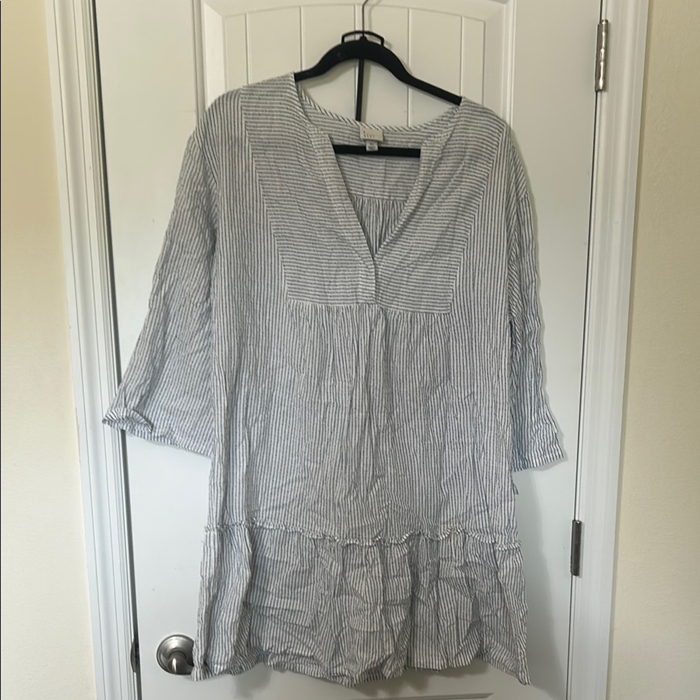 A New Day White and Blue Tunic Dress